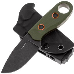Нож Kizer Beaver black сталь D2 рукоять Olive Green G10