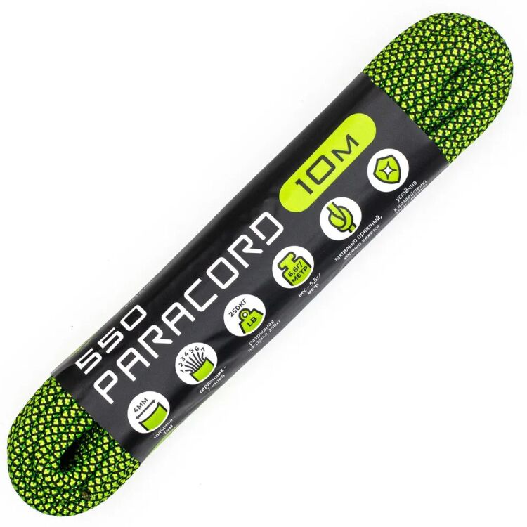 Паракорд CORD 550 Neon Green snake 10м