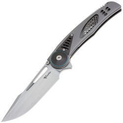 Нож Reate GTR satin сталь M390 рукоять beadblast Titanium/Zirconium/Gray clip