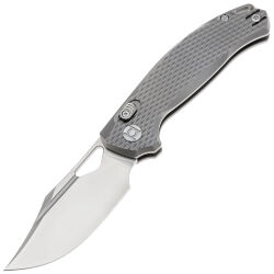 Нож Kunwu Django satin сталь Elmax рукоять Diamond Texture Gray Ti