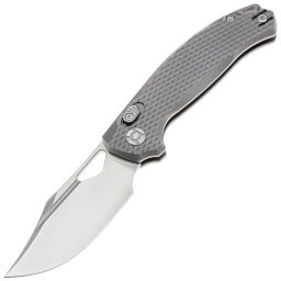 Нож Kunwu Django satin сталь Elmax рукоять Diamond Texture Gray Ti