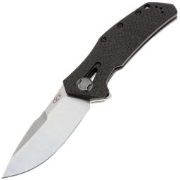 Нож ZT 0308CF сталь M390 stonewash рукоять Ti/Carbon Fiber