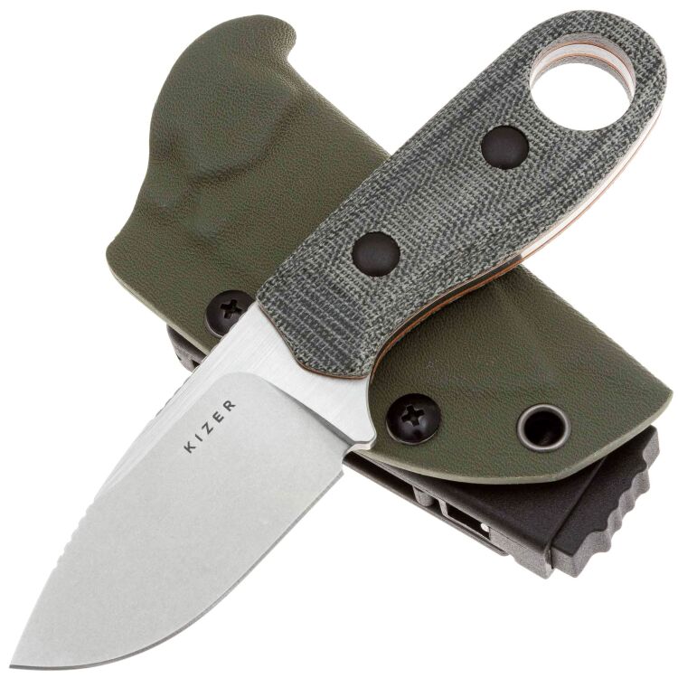 Нож Kizer Beaver сталь Nitro-V рукоять Micarta/Orange G10