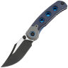 Нож Kizer Pioneer Bowie black PVD сталь S35VN рукоять Blue Canyon Richlite/Grey Titanium