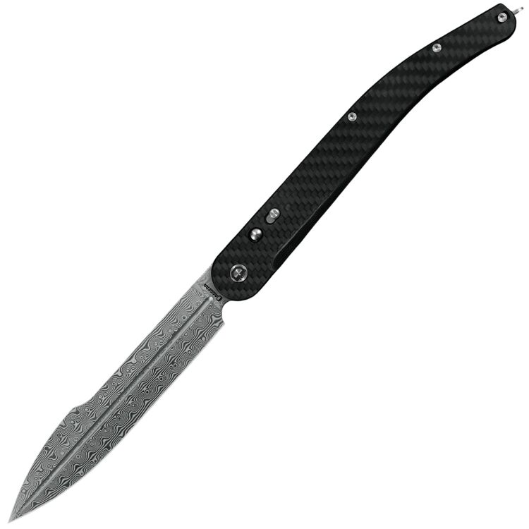 Нож Daggerr Navaja De Combate сталь Damascus рукоять Carbon Fiber
