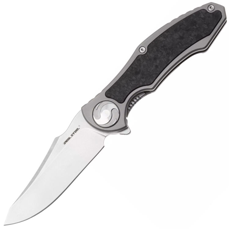 Нож Real Steel Exorcist stonewash сталь S35VN рукоять Titanium/Carbon Fiber (9412CF)