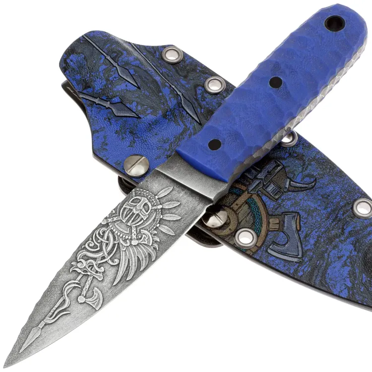 Нож Волчий Век Стрела Custom Оружие Предков сталь 95Х18 WA рукоять Blue G10