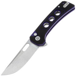 Нож QSP Unicorn stonewash сталь 14C28N рукоять Black/Purple G10 (QS156-B1)