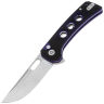 Нож QSP Unicorn stonewash сталь 14C28N рукоять Black/Purple G10 (QS156-B1)