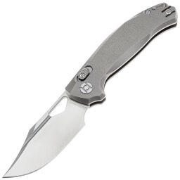 Нож Kunwu Django satin сталь Elmax рукоять Orange Peel Texture Gray Ti