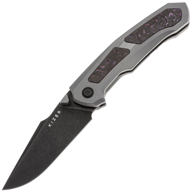 Нож Kizer Feweed сталь S35VN рукоять Titanium/Purple haze FatCarbon