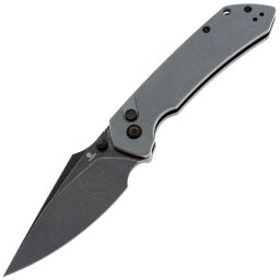 Нож Tenable Fenrir Button Lock blackwash сталь 14C28N рукоять Grey G10