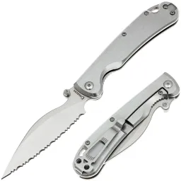 Нож Daggerr Pelican frame lock serrated satin сталь VG-10 рукоять Stainless steel Нож Daggerr Pelican frame lock serrated satin сталь VG-10 рукоять Stainless steel