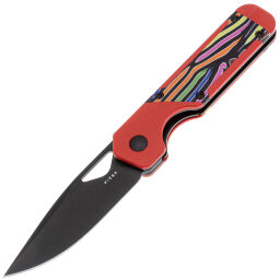 Нож Kizer Mini Militaw black сталь Nitro-V рукоять Red/Party Streamers G10