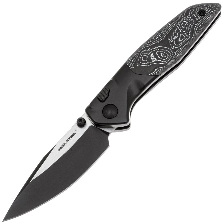 Нож Real Steel Hoeft satin/black сталь S35VN рукоять Titanium/ Aluminum Foil CF (7901AF)