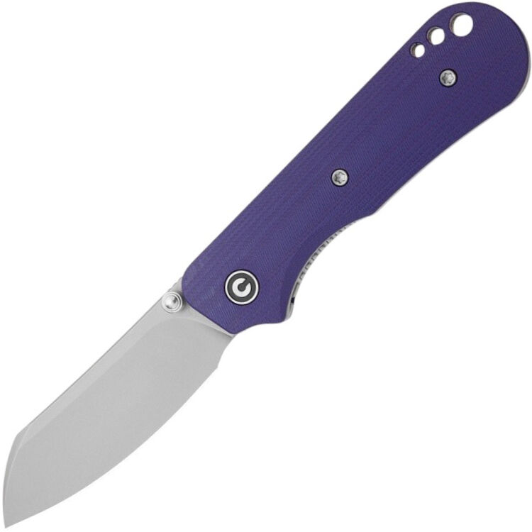 Нож CIVIVI Crabby stonewash сталь 14C28N рукоять Purple G10 (C24055-2)
