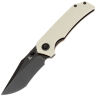 Нож Tenable Fermi black TiCn сталь 14C28N рукоять Ivory White G10