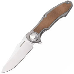 Нож Real Steel Exorcist stonewash сталь S35VN рукоять Titanium/Natural Micarta (9412NM)