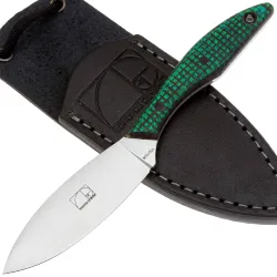 Нож Золотое Сечение Канадский Мини конвекс сталь AUS-10Co рукоять микарта Зелёный Хамелеон