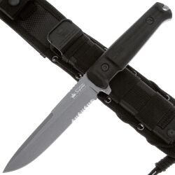 Нож Kizlyar Supreme Alpha serrated сталь D2 Tacwash рукоять Black Kraton