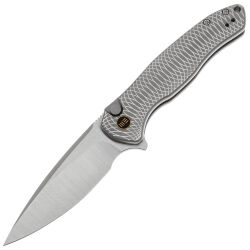 Нож WE Knife Button Lock Kitefin satin сталь CPM-20CV рукоять Gray Ripple Ti (WE19002M-2)