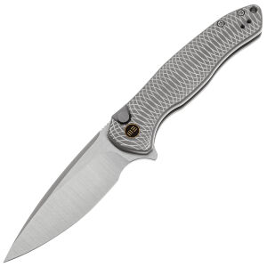 Нож WE Knife Button Lock Kitefin satin сталь CPM-20CV рукоять Gray Ripple Ti (WE19002M-2)  (WE19002M-2)