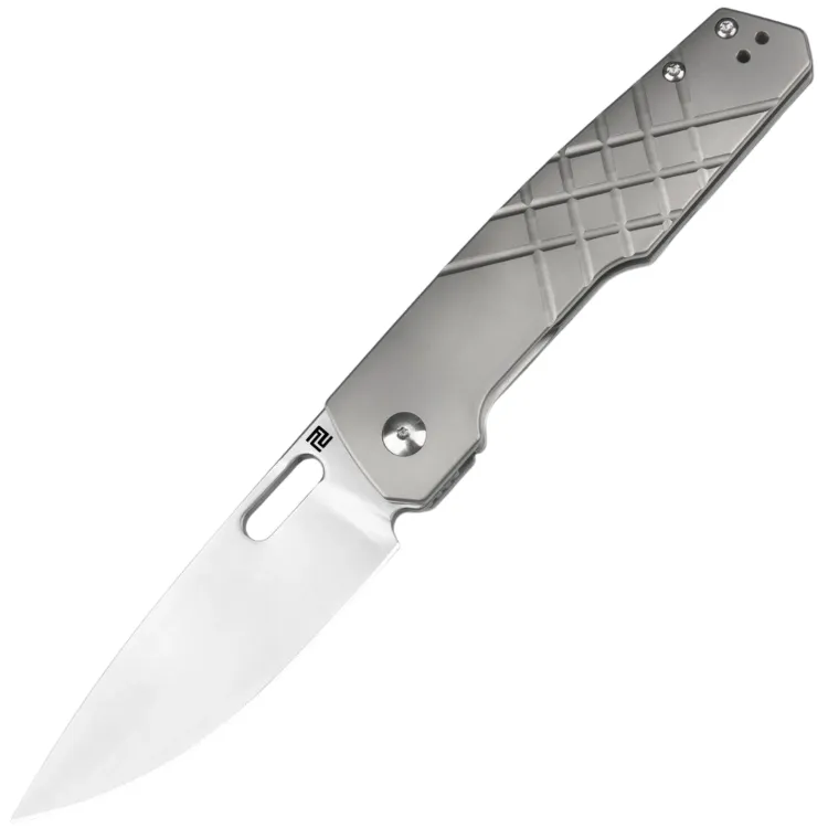 Нож Artisan Cutlery The Gambit Blasted Bishop сталь S90V рукоять Gray Titanium