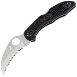 Нож Spyderco Tasman Salt 2 Serrated сталь H-2 рукоять Black FRN (C106SBK2)