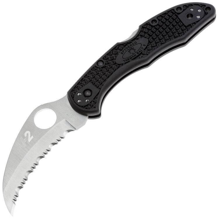 Нож Spyderco Tasman Salt 2 Serrated сталь H-2 рукоять Black FRN (C106SBK2)