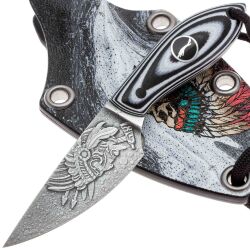 Нож Волчий Век МикроМасичька Custom Индеец сталь N690 WA рукоять Black/White G10