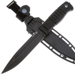 Нож Кизляр Витязь сталь AUS-8 черный рукоять эластрон Черный/ножны АБС (014365)