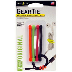 Гибкие стяжки Nite Ize Gear Tie 3" Assorted 4pack (GT3I-4PK-A1)