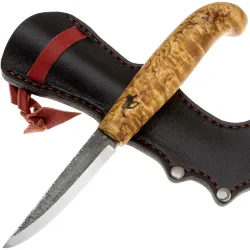 Нож Финка Стандарт Слим сталь 440C рукоять Карельская береза (Дух Диких Лесов)