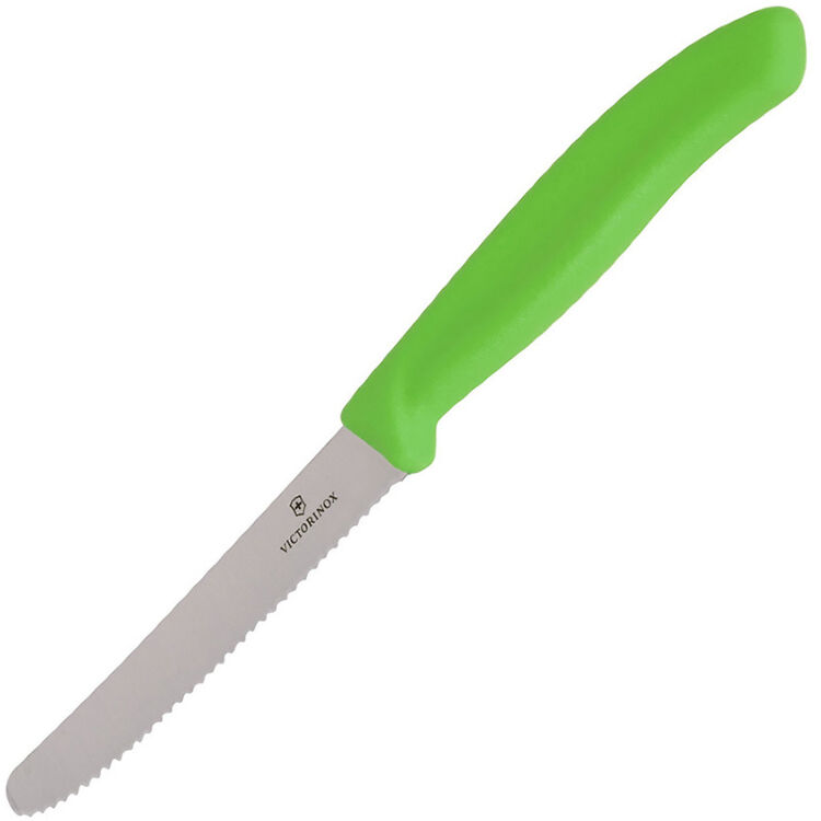 Нож кухонный Victorinox серрейтор для овощей зеленый (6.7836.L114)