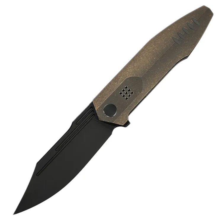Нож WE Knife Flight Line blackwash сталь M390 рукоять Bronze Titanium (WE23089-2)