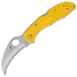 Нож Spyderco Tasman Salt 2 Serrated сталь H-1 рукоять Yellow FRN (C106SYL2)