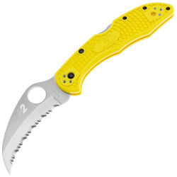Нож Spyderco Tasman Salt 2 Serrated сталь H-2 рукоять Yellow FRN (C106SYL2)