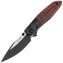 Нож Real Steel Hoeft satin/black сталь S35VN рукоять Titanium/Lava Flow FatCarbon (7901DR)
