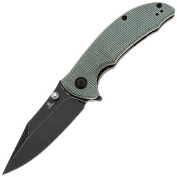 Нож Tenable Rei blackwash сталь 14C28N рукоять Green Micarta