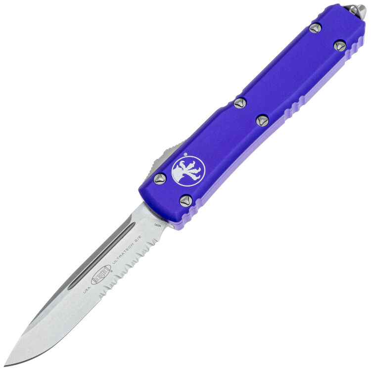 Нож Microtech Ultratech S/E PS stonewash сталь M390 рукоять Purple Aluminium (121-11PU)