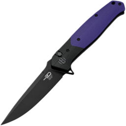 Нож Bestech Swordfish Button Lock black PVD сталь 14C28N рукоять Black/Purple G10 (BG62C)