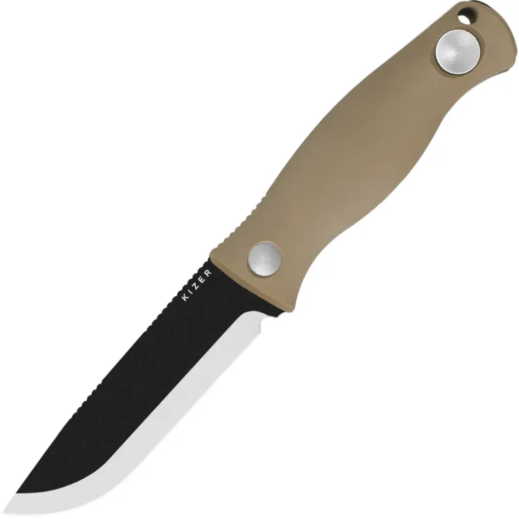 Нож Kizer Polaris black сталь 1095 рукоять Tan G10