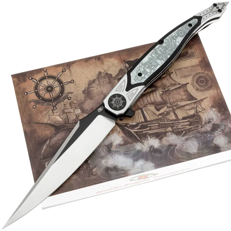 Нож Reptilian Билли Бонс-04 сталь VG-10 рукоять Black/White G10