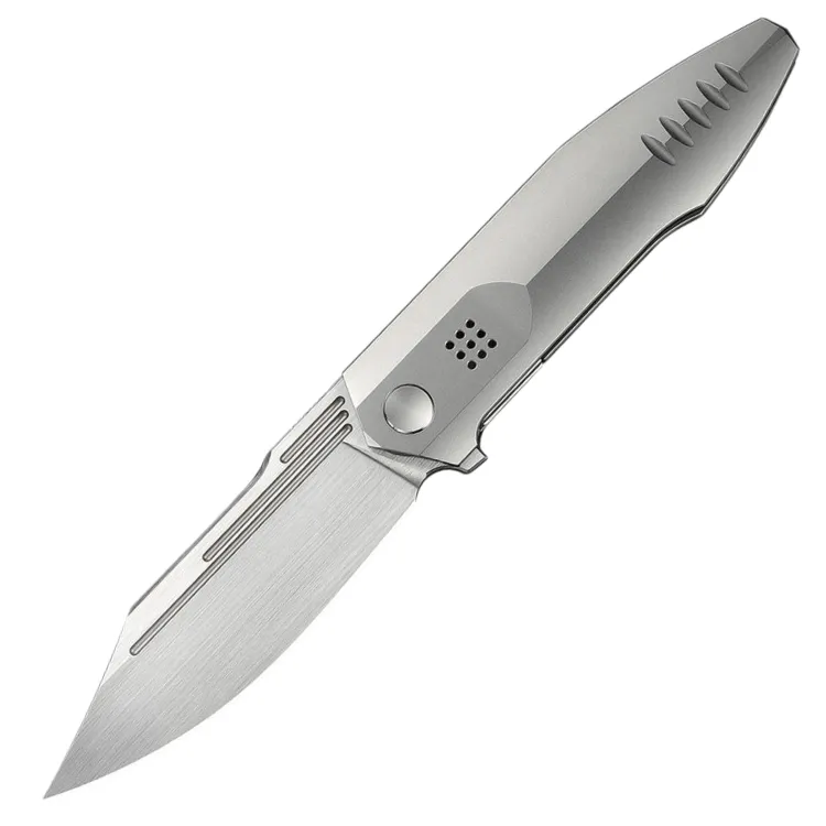 Нож WE Knife Flight Line satin сталь M390 рукоять Beadblast Titanium (WE23089-3)