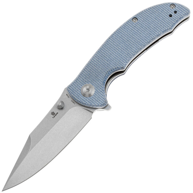 Нож Tenable Rei stonewash сталь 14C28N рукоять Blue Micarta