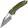 Нож Microtech Stitch Ram-Lok apocalyptic PS сталь M390MK рукоять Fluted OD Green Aluminium