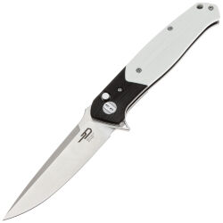 Нож Bestech Swordfish Button Lock satin сталь 14C28N рукоять Black/White G10 (BG62B)