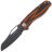 Нож Petrified Fish Raptor black сталь D2 рукоять Orange/Black Damascus G10