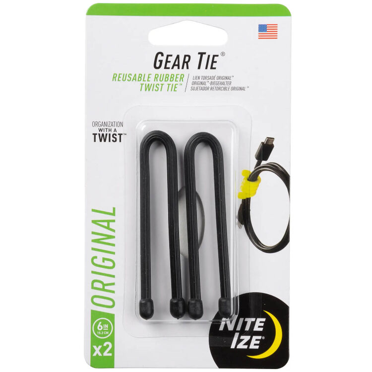 Гибкие стяжки Nite Ize Gear Tie 6" Black 2pack (GT6I-2PK-01)