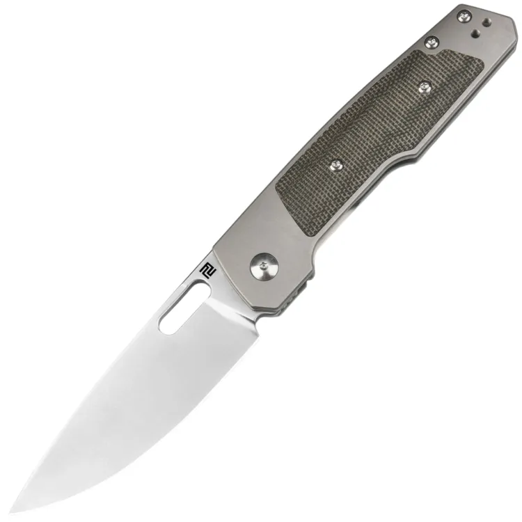 Нож Artisan Cutlery The Gambit Rugged Rook сталь S90V рукоять Titanium/OD Green Micarta
